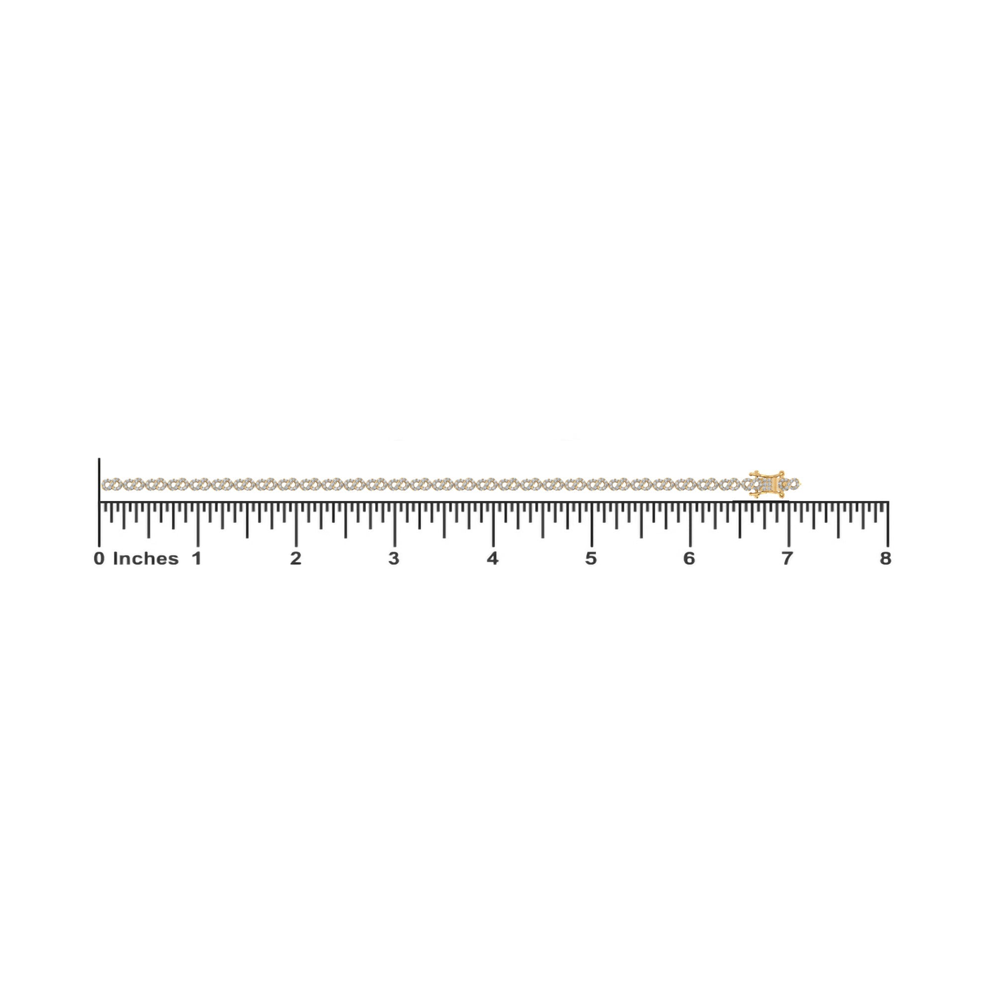10K Yellow Gold Round Diamond Infinity Designer 7 Inch Bracelet 1-1/2 Cttw