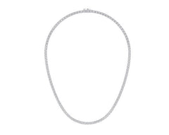 10K White Gold 4mm Round Cvd Diamond 20 Inch Tennis Necklace 14-3/4 Cttw
