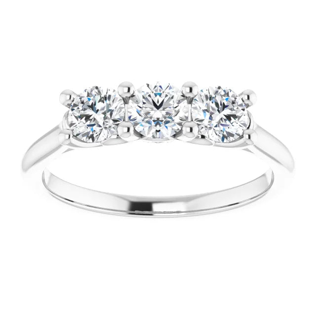 14K White 4.1 mm Round 3/4 CTW Diamond Engagement Ring