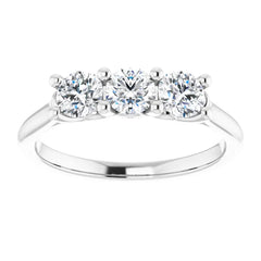 14K White 4.1 mm Round 3/4 CTW Diamond Engagement Ring