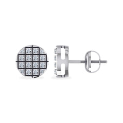 10K White Gold Round Diamond Stud Earrings 1/10 Cttw