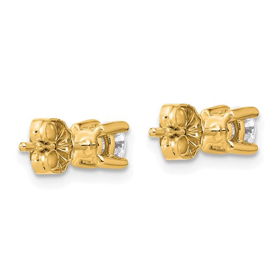 Gold Round 4-Prong 0.20ct Diamond Stud Earrings