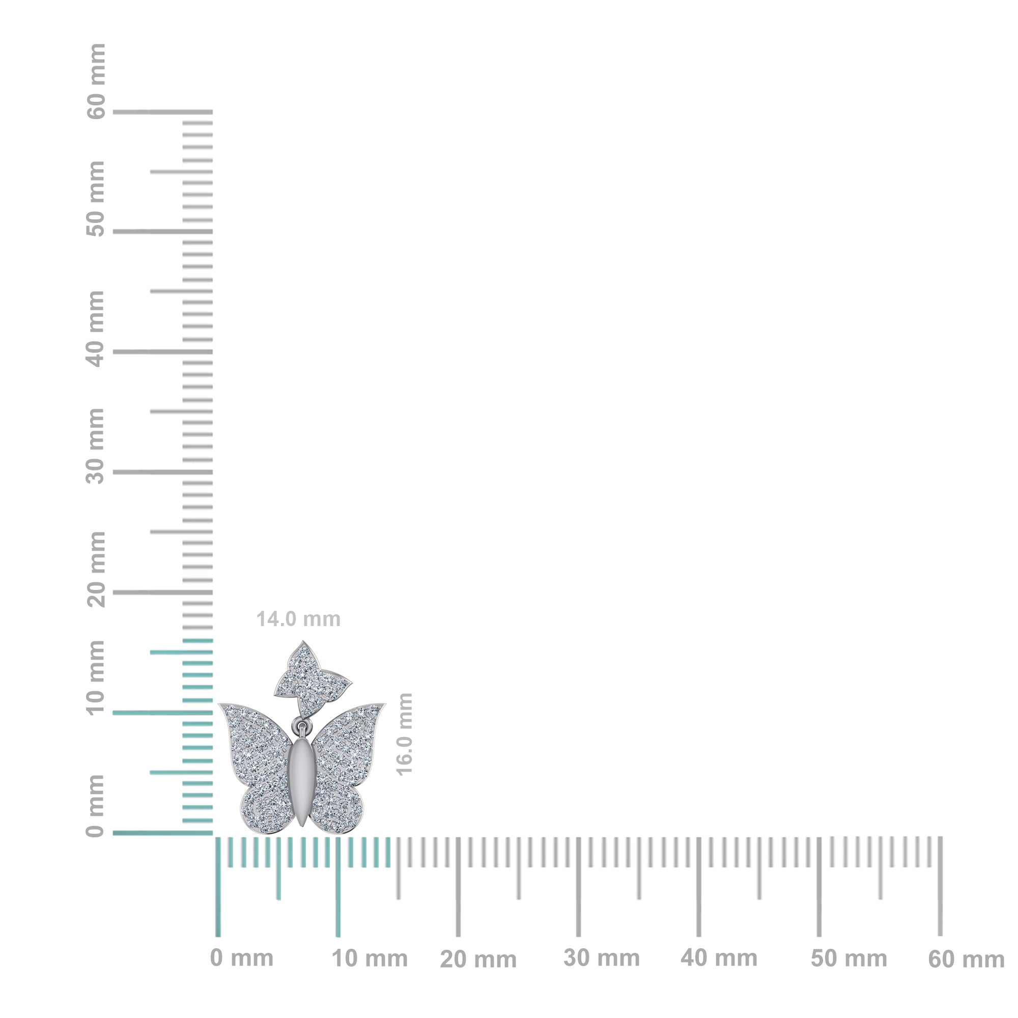 10K White Gold Round Diamond Butterfly Stud Earrings 1/2 Cttw
