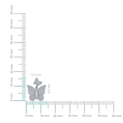 10K White Gold Round Diamond Butterfly Stud Earrings 1/2 Cttw