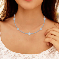 10K Rose White Two Tone Round Baguette Diamond Designer 18 Inch Necklace 2-1/5 Cttw