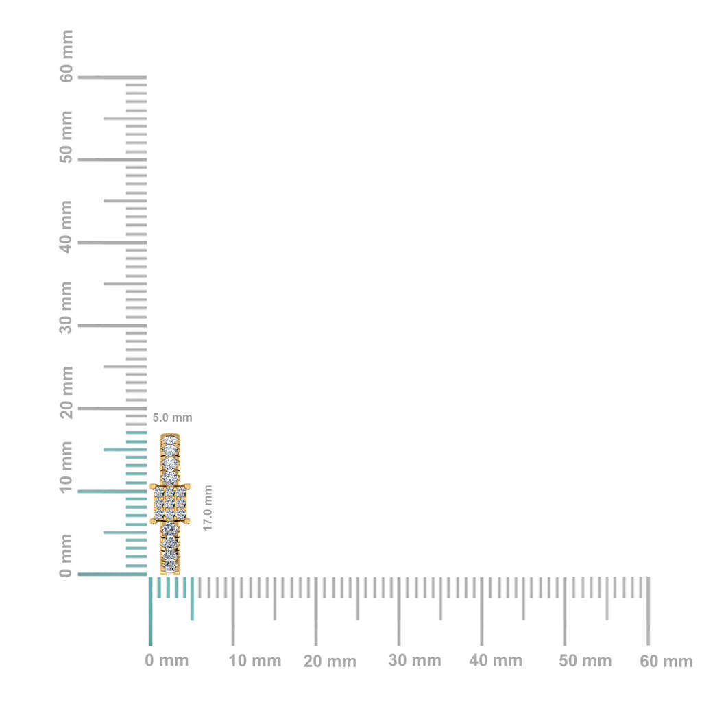 10K Yellow Gold Womens Round Diamond Small Huggies Earrings 5/8 Cttw