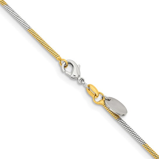 Chisel Two-tone Brass & Sterling Silver Snake Chain