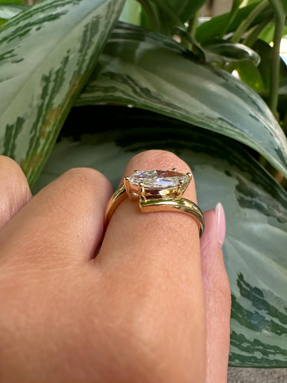 The East-West Marquise Ring Lab Grown Diamond