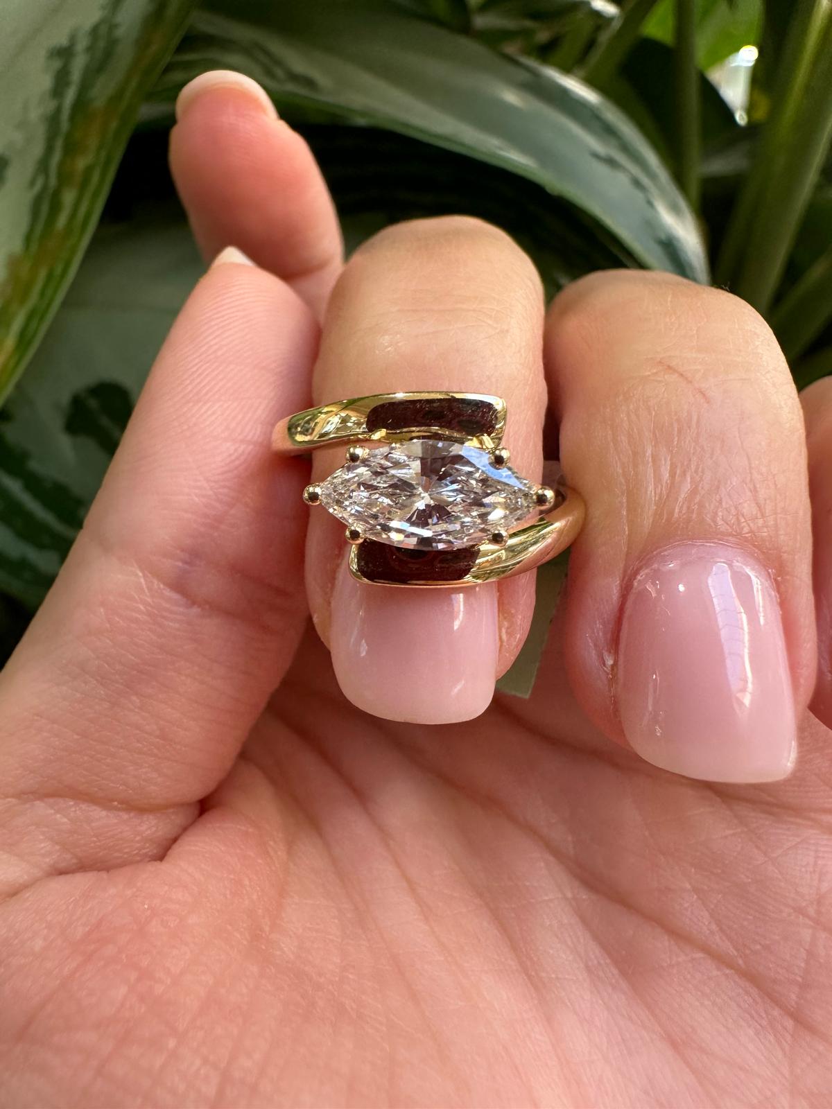 The East-West Marquise Ring Lab Grown Diamond