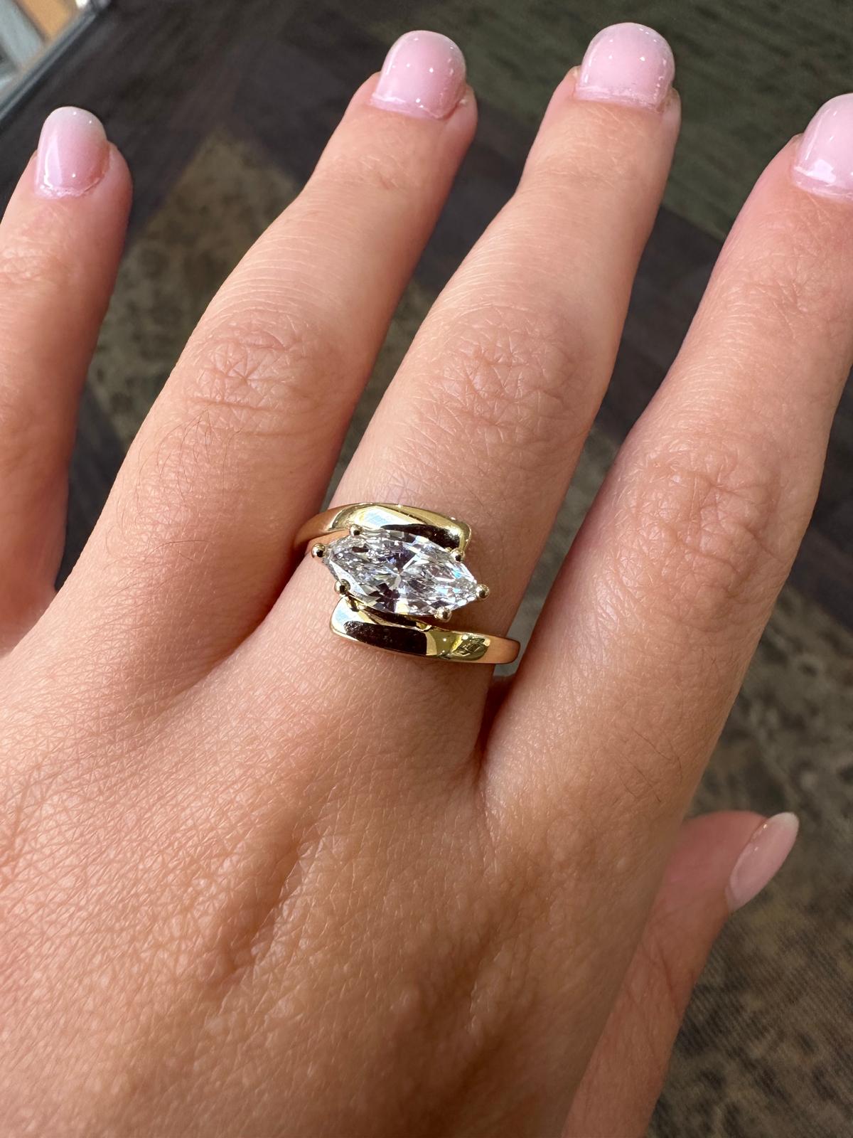 The East-West Marquise Ring Lab Grown Diamond