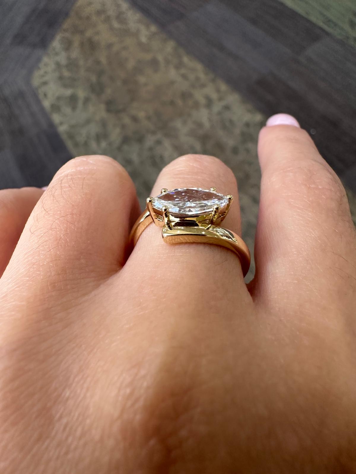 The East-West Marquise Ring Lab Grown Diamond