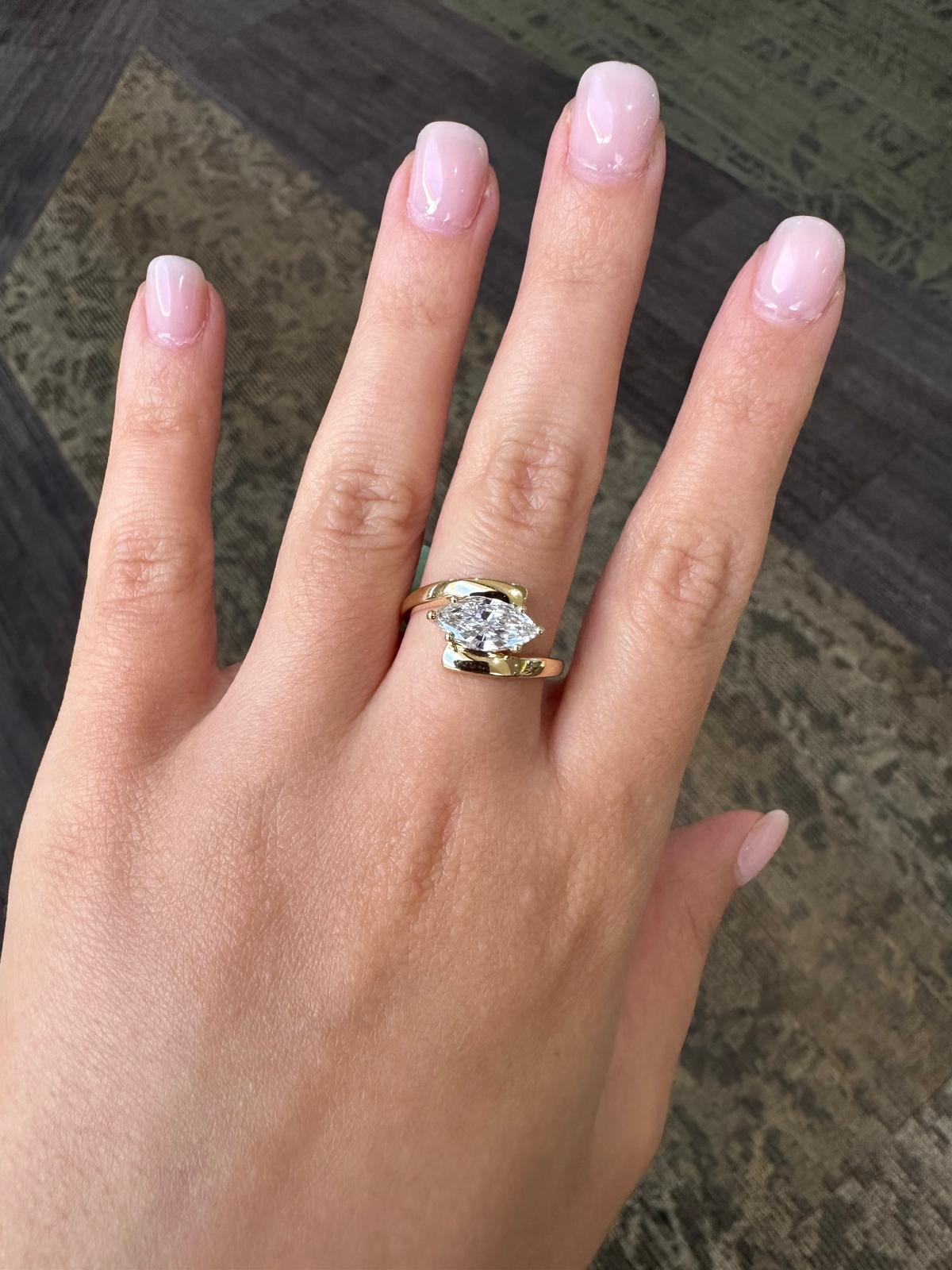 The East-West Marquise Ring Lab Grown Diamond