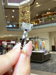 2.12 Carat Emerald Cut Lab-Grown Diamond Ring 14KT White Gold Size 7