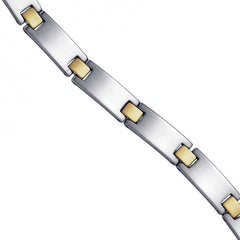 Tungsten Two Tone Mens Polished Fashion Bracelet 7 mm Size 8.5 Inches