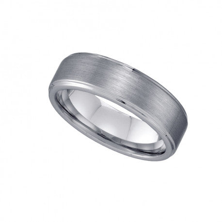 Tungsten Plain Brushed Mens Comfort-fit 7mm Sizes 7 - 16 Wedding Band