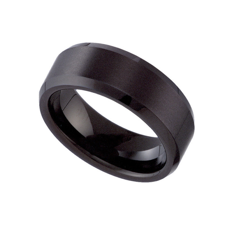 Tungsten Black Mens Brushed Comfort-fit 8mm Sizes 7 - 14 Wedding Band